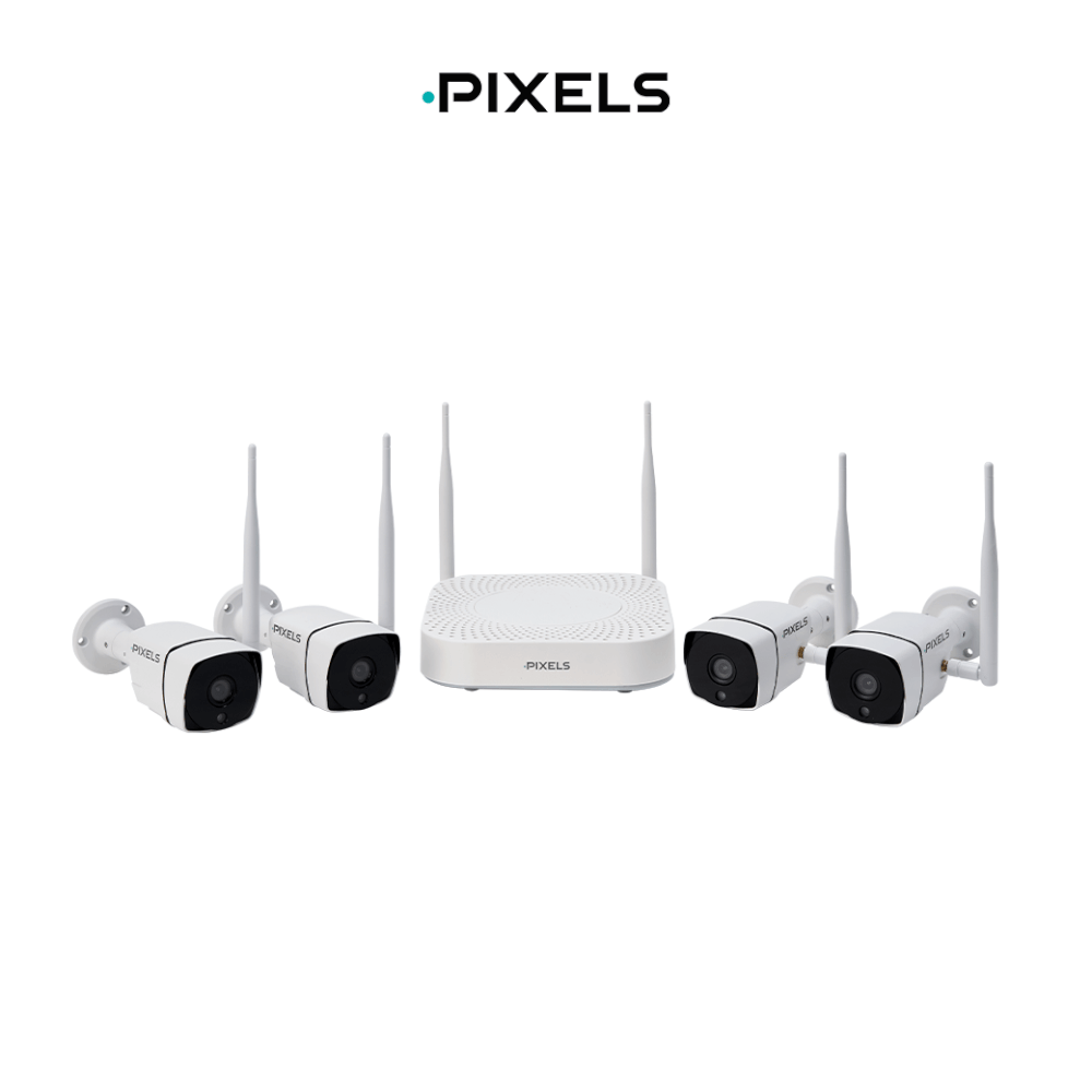 กล้องวงจรปิดไร้สาย PIXELS CCTV ชุดกล้องฟิกมุม 4 CH ความคมชัด 2MP_1